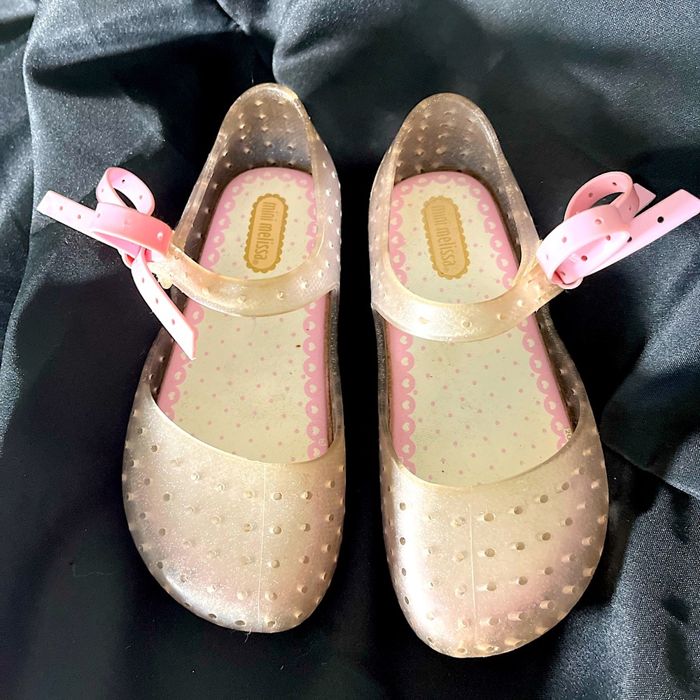 BARELY USED mini melissa toddler garden flats